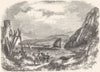 DEVON. Chit Rock 1850 old antique vintage print picture