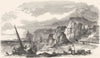DEVON. Rocks at Dawlish 1850 old antique vintage print picture