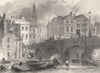 YORKSHIRE. Leeds. Leeds. Entrance to Briggate 1850 old antique print picture