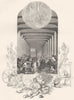 YORKSHIRE. Leeds. Coloured-cloth hall, Interior 1850 old antique print picture
