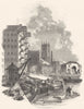 YORKSHIRE. Leeds. River Wharfs, and St Peter's Church 1850 old antique print