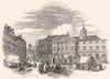 NORTHUMBERLAND. Newcastle. Sandhill, Exchange, and Market 1850 old print