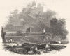 NORTHUMBERLAND. Newcastle. Tynemouth Castle 1850 old antique print picture
