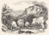 DERBYSHIRE. Matlock High Tor 1850 old antique vintage print picture