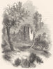 DERBYSHIRE. South Wingfield Manor House 1850 old antique vintage print picture