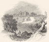 DERBYSHIRE. Hardwick Hall 1850 old antique vintage print picture