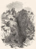DERBYSHIRE. Entrance to the Peak Cavern 1850 old antique vintage print picture