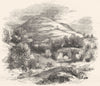 DERBYSHIRE. On the Derwent, near Ashopton 1850 old antique print picture