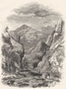 DERBYSHIRE. Dove Dale 1850 old antique vintage print picture