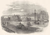 LEICESTERSHIRE. Market-Place and Exchange, Leicester 1850 old antique print