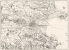 IRELAND. The Environs of Dublin 1850 old antique vintage map plan chart
