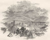 IRELAND. Connemara. The Twelve Pins, looking over Clifden 1850 old print