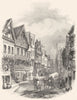 CHESHIRE. Watergate-Street, Chester 1850 old antique vintage print picture