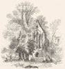 WALES. North Wales. Valle Crucis Abbey 1850 old antique vintage print picture