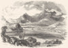 WALES. North Wales. Snowdon, from Capel Curig 1850 old antique print picture