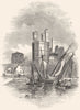 WALES. North Wales. Eagle Tower, Carnarvon Castle 1850 old antique print