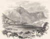 WALES. North Wales. Llyn Ogwen 1850 old antique vintage print picture