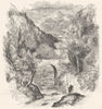 WALES. North Wales. Pont Aberglaslyn 1850 old antique vintage print picture
