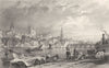 NORTHUMBERLAND. Newcastle-upon-Tyne, from new Chatham, Gateshead (Allom)  1832