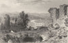 CUMBRIA. Kendal, from the Castle (Allom)  1832 old antique print picture