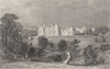 DURHAM. Brancepeth Castle, Durham (Allom)  1832 old antique print picture