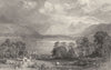 CUMBRIA. Windermere Lake, from low Wood inn (Allom)  1832 old antique print