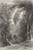 WESTMORLAND. Stock-Gill force, Westmorland (Allom)  1832 old antique print