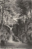 CUMBRIA. The Lower Fall at Rydal, Westmorland 1832 old antique print picture