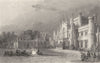 CUMBRIA. South view of Lowther Castle (Allom)  1832 old antique print picture
