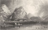 CUMBRIA. Derwent Water & Lodore, Cumberland 1832 old antique print picture