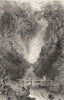 CUMBRIA. Aira Force, Cumberland (Allom)  1832 old antique print picture