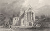 CUMBRIA. Lanercost Priory, Cumberland (Allom)  1832 old antique print picture