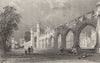 DURHAM. The Palace of the Bishop of Durham, at Bishop Auckland (Allom)  1832