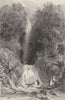 CUMBRIA. Lodore Cataract, Cumberland (Allom)  1832 old antique print picture