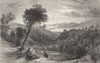 WESTMORLAND. Valley of Trout Beck, Westmorland (Allom)  1832 old antique print