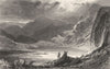 CUMBRIA. Stickle Tarn, Langdale Pikes, from Pavey Ark, Westmorland (Allom)  1832