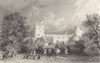 CUMBRIA. Naworth Castle, Cumberland (Allom)  1832 old antique print picture