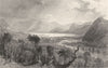 CUMBRIA. Derwent Water & Grange, Borrowdale (Allom)  1832 old antique print