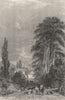 CUMBRIA. Approach to Ambleside, Westmorland (Allom)  1832 old antique print