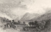 CUMBRIA. Loweswater, from water end, Cumberland (Allom)  1832 old print
