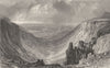 CUMBRIA. High Cup Gill, Appleby in the distance (Allom)  1832 old print