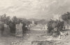 NORTHUMBERLAND. Bywell, on the Tyne, Northumberland (Allom)  1832 old print
