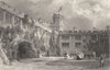 CUMBRIA. The Court Yard, Naworth Castle, Cumberland (Allom)  1832 old print