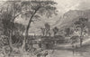 CUMBRIA. Rydal Water, near ivy Cottage, Westmorland (Allom)  1832 old print