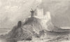 NORTHUMBERLAND. Bamburgh Castle, Northumberland (Allom)  1832 old print