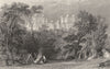 CHESHIRE. Lumley Castle, Durham (Allom)  1832 old antique print picture