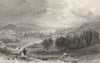 CUMBRIA. Kendal, from Green Bank (Allom)  1832 old antique print picture