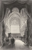 CUMBRIA. Interior of Carlisle Cathedral, Cumberland (Allom)  1832 old print