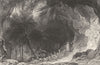 DURHAM. The Grotto, in Castle Eden Dene (Allom)  1832 old antique print