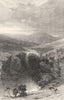 DURHAM. High Force of the Tees, Durham (Allom)  1832 old antique print picture